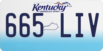 KY license plate 665LIV