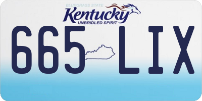 KY license plate 665LIX