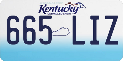 KY license plate 665LIZ