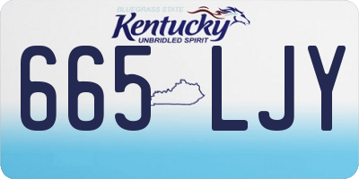 KY license plate 665LJY