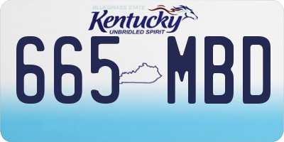 KY license plate 665MBD