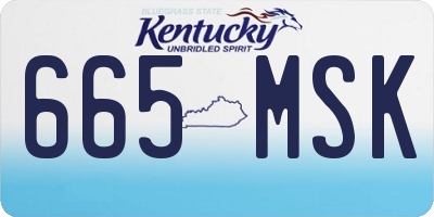 KY license plate 665MSK