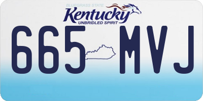 KY license plate 665MVJ