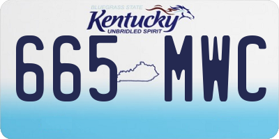 KY license plate 665MWC