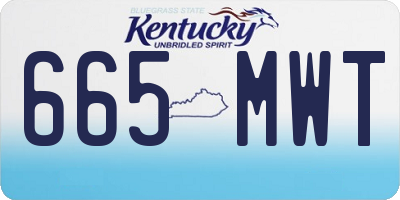KY license plate 665MWT