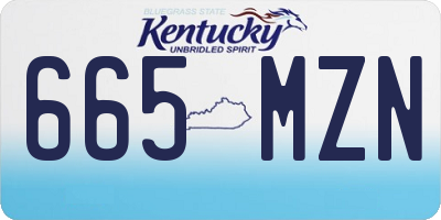 KY license plate 665MZN