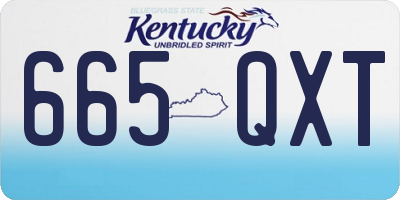 KY license plate 665QXT