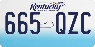 KY license plate 665QZC