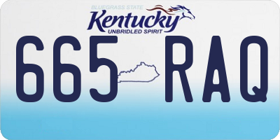 KY license plate 665RAQ