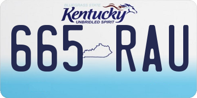 KY license plate 665RAU