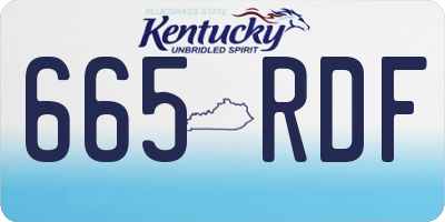 KY license plate 665RDF