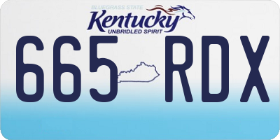 KY license plate 665RDX