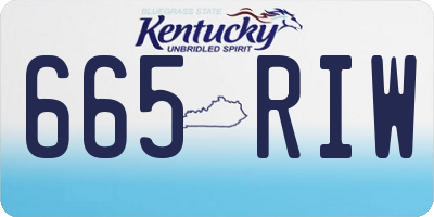 KY license plate 665RIW