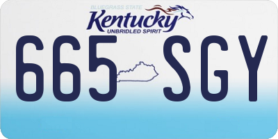 KY license plate 665SGY