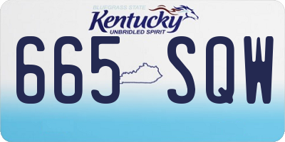KY license plate 665SQW