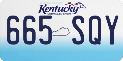KY license plate 665SQY