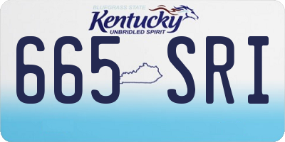KY license plate 665SRI