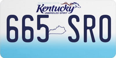 KY license plate 665SRO