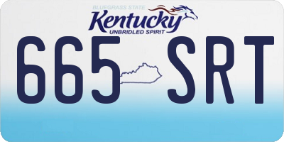 KY license plate 665SRT