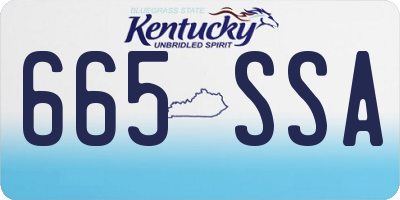 KY license plate 665SSA