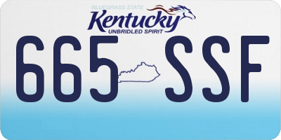 KY license plate 665SSF