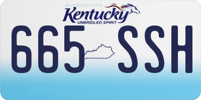 KY license plate 665SSH
