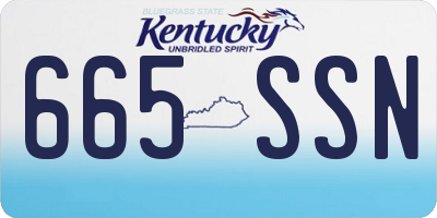 KY license plate 665SSN