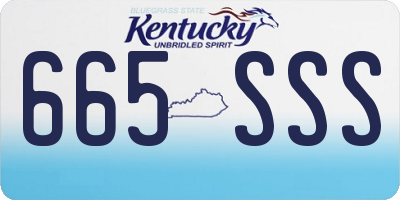 KY license plate 665SSS