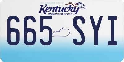 KY license plate 665SYI