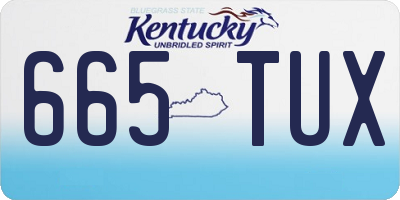 KY license plate 665TUX