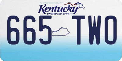 KY license plate 665TWO