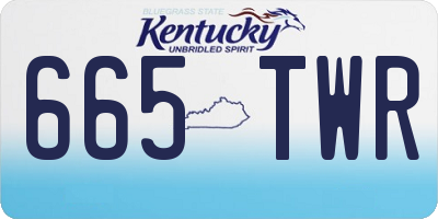 KY license plate 665TWR