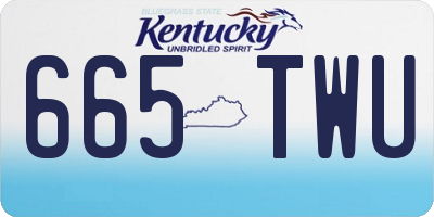 KY license plate 665TWU