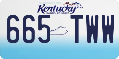 KY license plate 665TWW