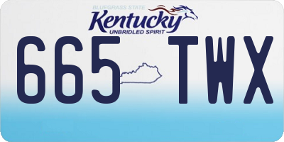 KY license plate 665TWX