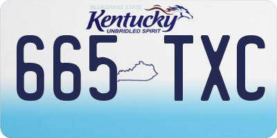 KY license plate 665TXC