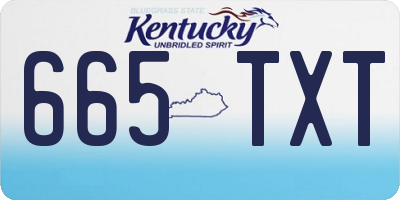 KY license plate 665TXT