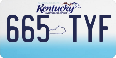 KY license plate 665TYF