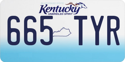 KY license plate 665TYR