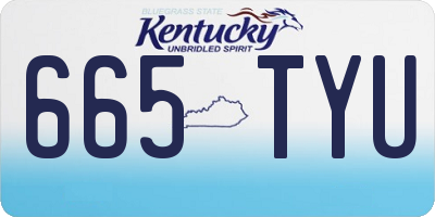 KY license plate 665TYU