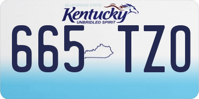 KY license plate 665TZO