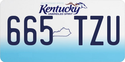 KY license plate 665TZU