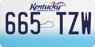 KY license plate 665TZW