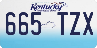 KY license plate 665TZX