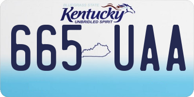 KY license plate 665UAA