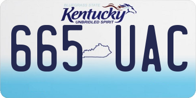 KY license plate 665UAC