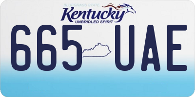 KY license plate 665UAE