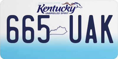 KY license plate 665UAK