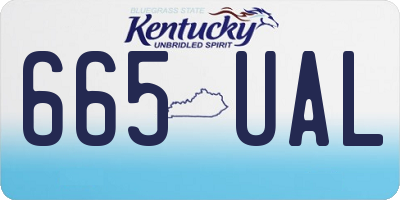 KY license plate 665UAL
