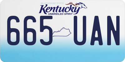 KY license plate 665UAN